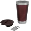 PURPLESEVEN 16oz 473ml Thermal Metal Tumbler Cup Double Wall Vacuum Insulated Stainless Steel Beer Glass Cups with Opener Lids