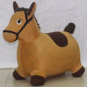 PVC Inflatable Horse Ride-on Jumping Toys Animals With Clothes
