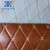 quilted pu leather car fabric / car genuin leather fabric / quilted car seat fabric with sponge