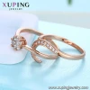 R006 Xuping new arrival women jewelry special shaped double layer finger ring with gemstone, diamond ring