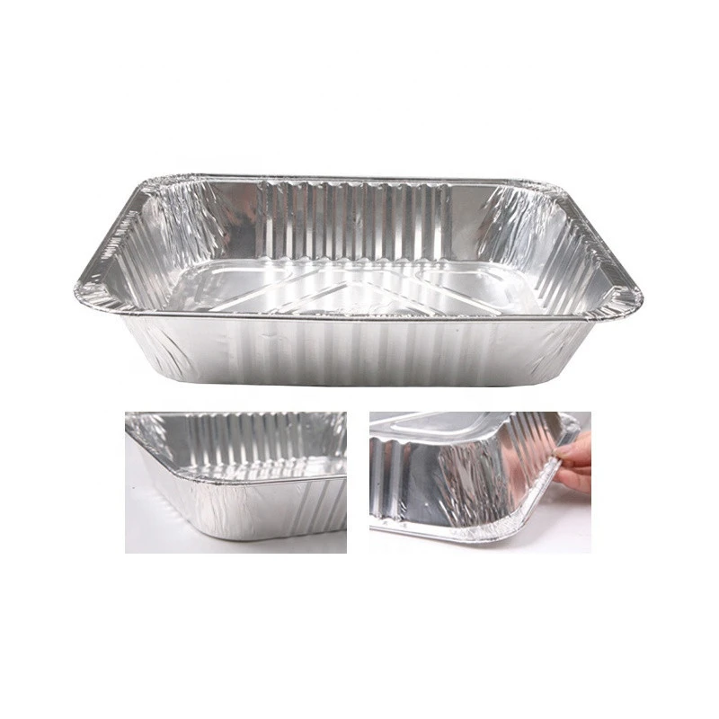 Rectangular disposable half size aluminum foil steam table pan cook home packaging products US market