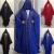 Import Red beading chiffon free size kimono summer dubai abaya islamic clothes for eid from China