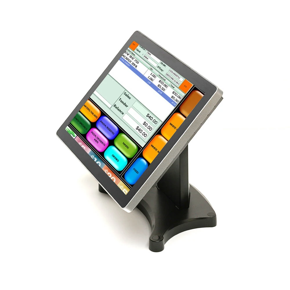 Restaurant POS System  True Flat 15" Capacitive LCD Display Touch Screen Pos Machine