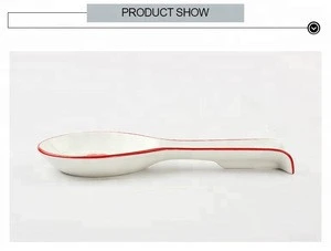 Restaurant tableware flower painting ceramic appetizer spoon for sale