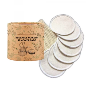 Reusable Bamboo Makeup Remover round Cleansing Face cotton washable pads