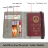 RFID Pu leather ID Card Holder Overseas Travel Wallet Passport Holder Organizer