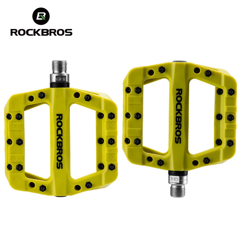 ROCKBROS Cycling MTB Bike Bicycle Pedals Ultralight Seal Bearings Nylon Molybdenum Pedals Durable Widen Area Bike Bicycle Pedal