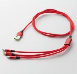 ROHS black customize For iPhone Data cable &charging cable 3 in 1 usb cable