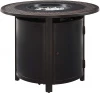 Round  Aluminum LPG/NG Fire Pit Table Uses 20 Pound Propane Tank Fire Bowl Lid, Vinyl Over and Clear Fire Glass Included