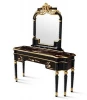 Royal Antique Black Painting With Gold Foil Dresser With Mirror Dressing Table Bedroom Funieture
