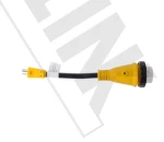RV/Trailer dogbone adapter 15 amp male to 50 amp female locking connector with LED Power Indicator