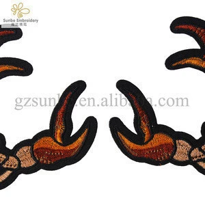 Scorpion Pair Design Lace Fabric Patches Embroidery Applique Iron on Sticker Crafts Sewing Accessories for DIY can be customized