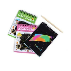 Scratch & Sketch Art Note Pads, Scratch Art Rainbow Mini Notes With Stylus Scratch Paper 10 Pages