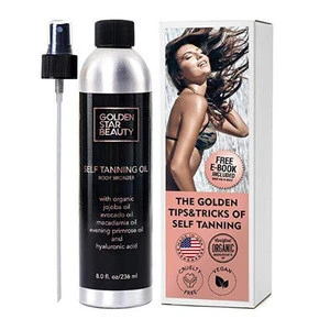 Self Tanner Organic and Natural Ingredients Sunless Tanning Lotion and Best Bronzer Buildable Light Medium or Dark Tan for Body