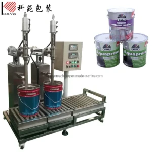 Semi Automatic Double Head Big Bucket Barrels Coating Paint Weighing Filling Machine for Cooking Oil, Liquid Chemical Products