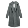 Shawl Collar Casual Solid Long Sleeve Faux Fur Parka Coat