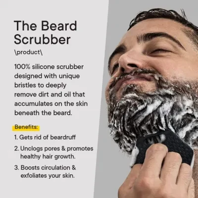 Silicone Exfoliator Deep Cleans Beard Massager