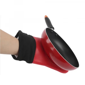 Silicone Heat-Resistant Mittens Cooking Barbecue Gants Silicone Kitchen Microwave Mittens Grill Oven Anti-Scalding Mitts