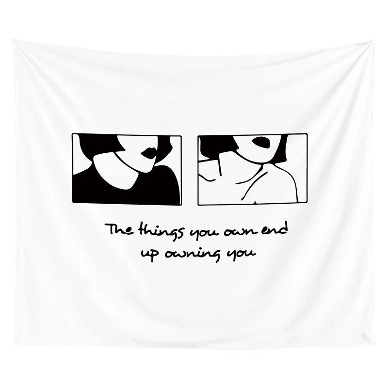 Simple line ins style bedroom bedside decoration tapestry