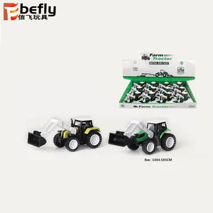 Sliding farm tractor tin toy vehicles