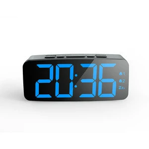 Soft Night Light Cube 12/24 Hours Office Desk Desktop Bedside Music Large Display Dual Alarm Table Led Digital Clock