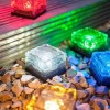 Solar Powered Glass Waterproof Color Changing Ice Rocks Outdoor Pathways Solar Lights