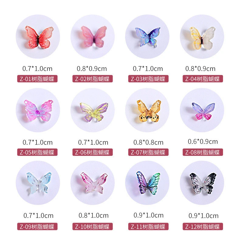 SP108 instagram hot 3D resin butterfly girls diy nail arts ornament nail art supplies