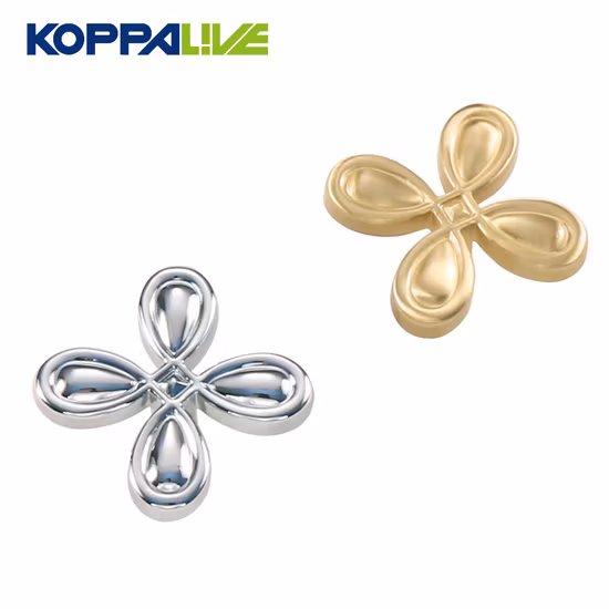 Koppalive British Four Leaf Clover Brass Cabinet Door Drawer Handle Chrome Silver Copper Knob