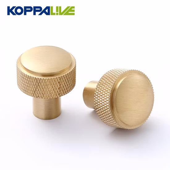 Koppalive Solid Brass Convex Surface Furniture Hardware Drawer Knobs Gold Cross Diamond Knurled Kitchen Knobs for Cabinets