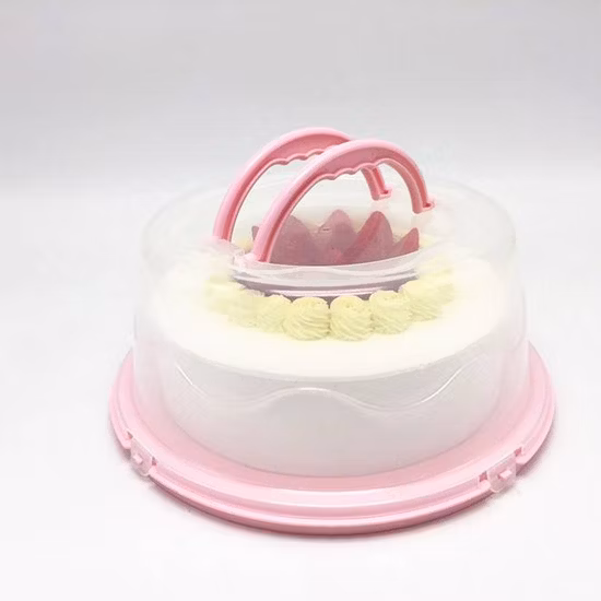 Plastic Clear Clip-on Cake Server Storage Box with Top Handle