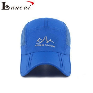 Sports cap promotional summer hat men embroidered foldable blue baseball cap for multi customized colors