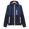Spring autumn color matching thin mens hooded jacket casual windbreaker Slim youth jacket sun protection jacket
