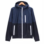 Spring autumn color matching thin mens hooded jacket casual windbreaker Slim youth jacket sun protection jacket