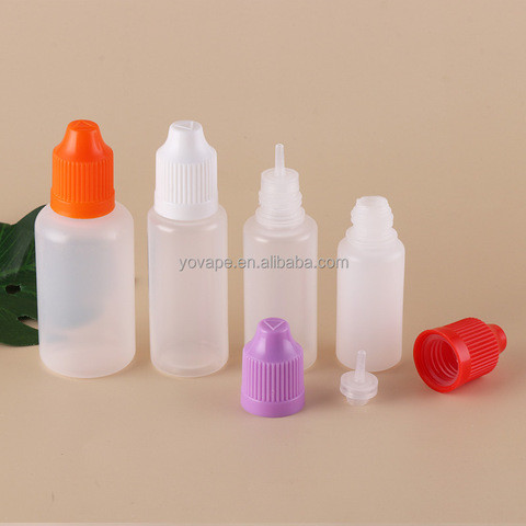 Squeeze 3ml 5ml 10ml 15ml 20ml 30ml 50ml 100ml 1oz translucent vape eliquid e juice PE LDPE child proof oil soft plastic bottle