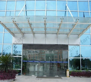 Stainless steel canopy tempered glass awning for front door