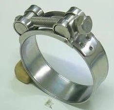 Stainless steel double bolt heavy duty hose clamps