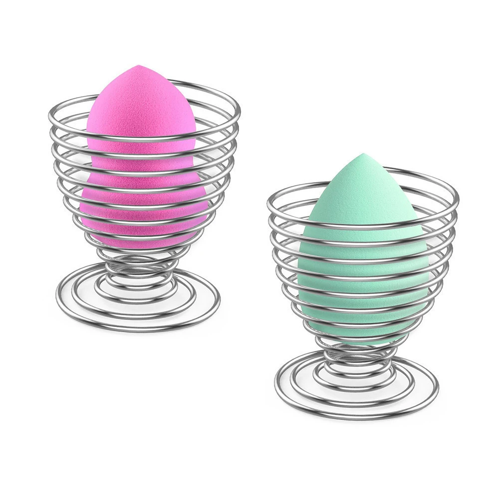 Stainless Steel Egg Holder, Spring Wire Tray Boiled Egg Cups Holder Stand Storage Makeup Sponge Holder