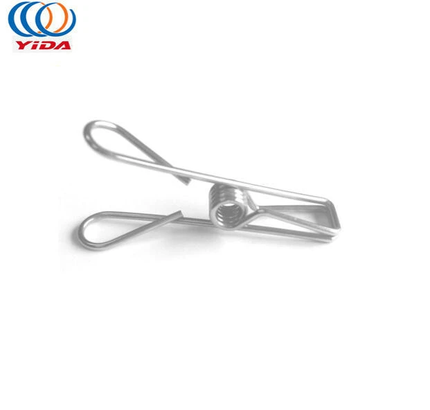 Stainless steel torsion spring clamp for clothes hanger