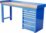 Steel Heavy Duty Garage Workbench work table with drawers and oak top