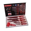Stocked gift box packaging 8pcs swiss line stainless steel non-stick coating kitchen knife set 8pcs knife set