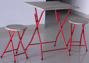 Sturdy metal and wooden folding study table and chairs sets wholesale