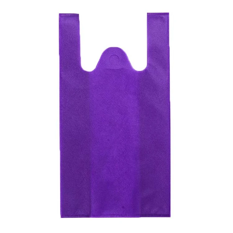 Sublimation recyled non-woven vest w cut carrier shopping bag