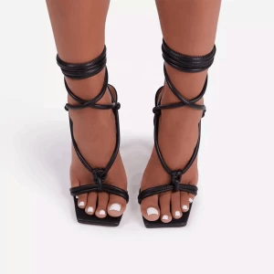 Summer 2021 Women New Arrivals Shoes Stiletto Lace Up Stylish Ladies Sandals Heels Shoes Bandage Slippers Women High Heel Shoes