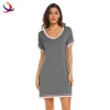 Summer Short Sleeve Womens Nightshirt 100 Cotton Plain Nightgown