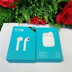SUNLINE 2019 TWS i11 In-ear Earphones Mini Wireless Blue tooth Earbuds Sports Stereo Bluetooth Earphone with charging case