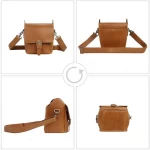 SUOHU Multifunction Camera Bag Travel Outdoor Crazy Horse Leather Shoulder Bag Durable Camera Backpack
