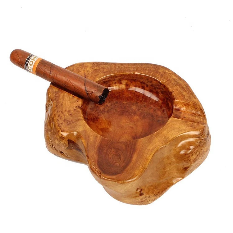 Support Custom Design Smoking Accessory Handmade Cheap Unique Wooden Decorative Cigar Ashtray