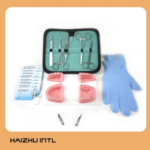 surgical dental suture kit, dental pad for dentist training, dental implant practice kit