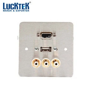 SVGA, USB A and 3 x RCA Wall Plate. Metal Faceplate (Solder Connectors)