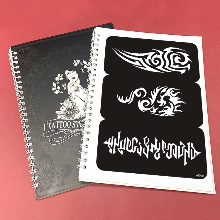 Tattoo stencil sticker booklet A5 size 10 pages over 200 tattoo stencil stickers